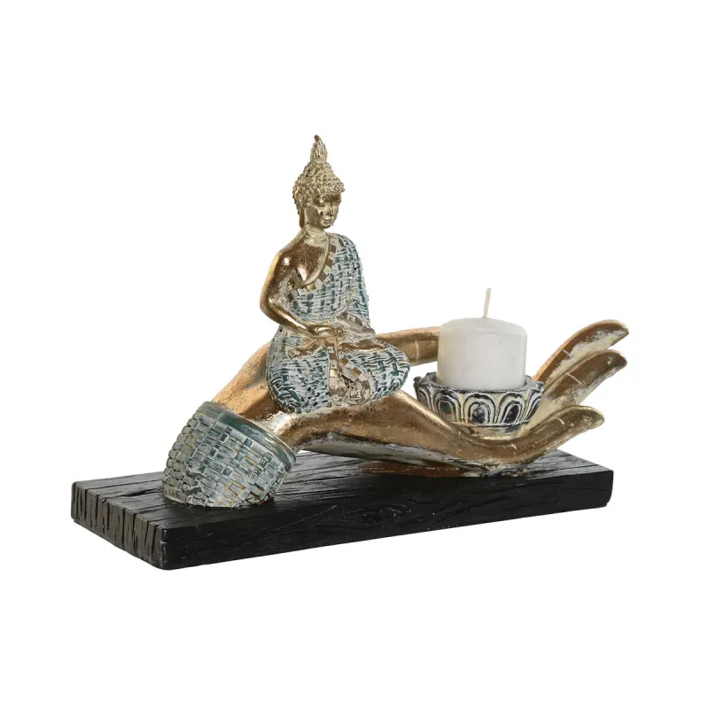 Dekoratīvās figūriņas DKD Home Decor 25,7 x 8 x 16 cm Zils Buda Tirkīzs Austrumniecisks Kails (2 gb.)