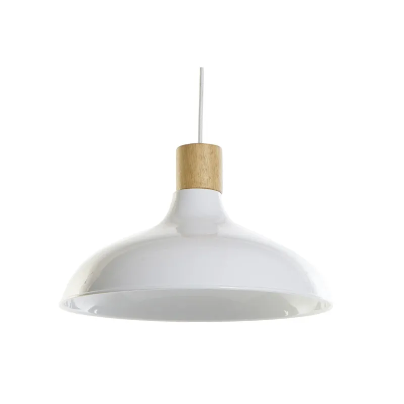 Kattolamppu DKD Home Decor Valkoinen Ruskea Metalli Mäntypuu 50 W 35,5 x 35,5 x 21 cm