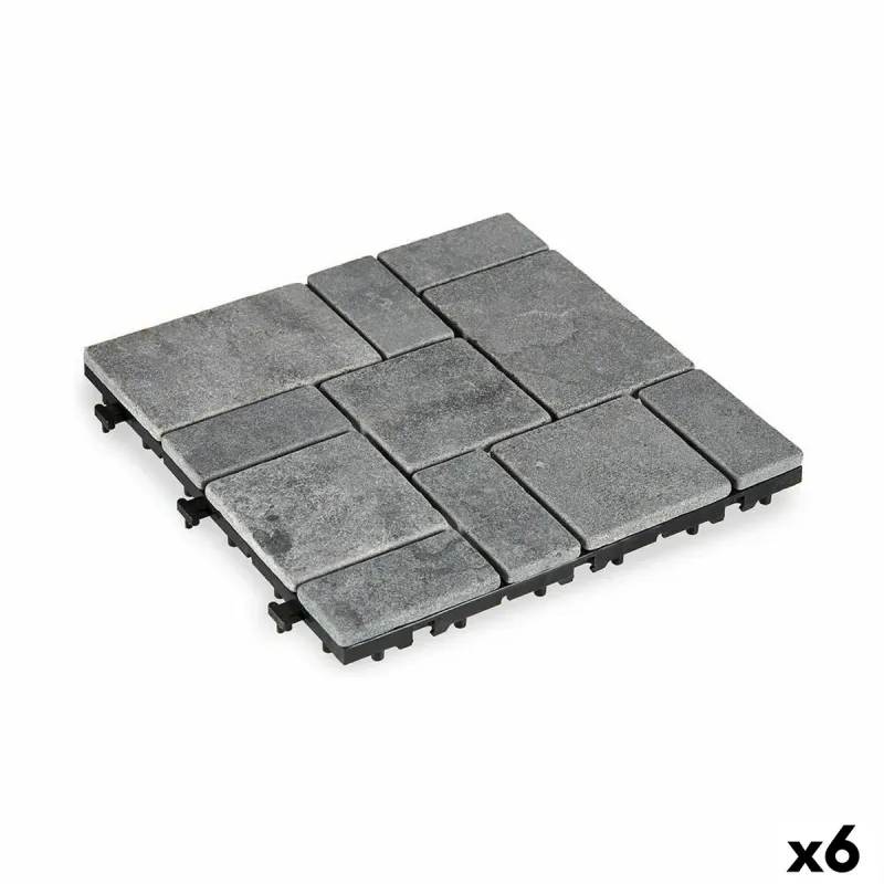 Ligzdojama flīze Ibergarden TTS11P-GY Pelēks Stone Plastmasa 30 x 2,8 x 30 cm (6 gb.)