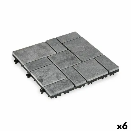 Ligzdojama flīze Ibergarden TTS11P-GY Pelēks Stone Plastmasa 30 x 2,8 x 30 cm (6 gb.)