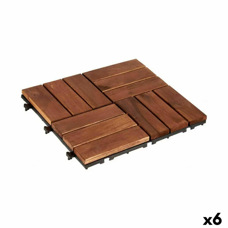Blokeeriv põrandaplaat Ibergarden Pruun Polüetüleen Akaatsia 30 x 2,8 x 30 cm (6 Ühikut)