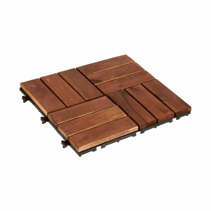 Blokeeriv põrandaplaat Ibergarden Pruun Polüetüleen Akaatsia 30 x 2,8 x 30 cm (6 Ühikut)