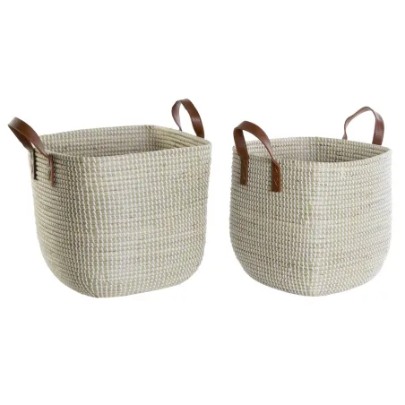 Korvikomplekt DKD Home Decor Naturaalne Helepruun Polüuretaan Merihein 38 x 38 x 35 cm 2 Tükid, osad