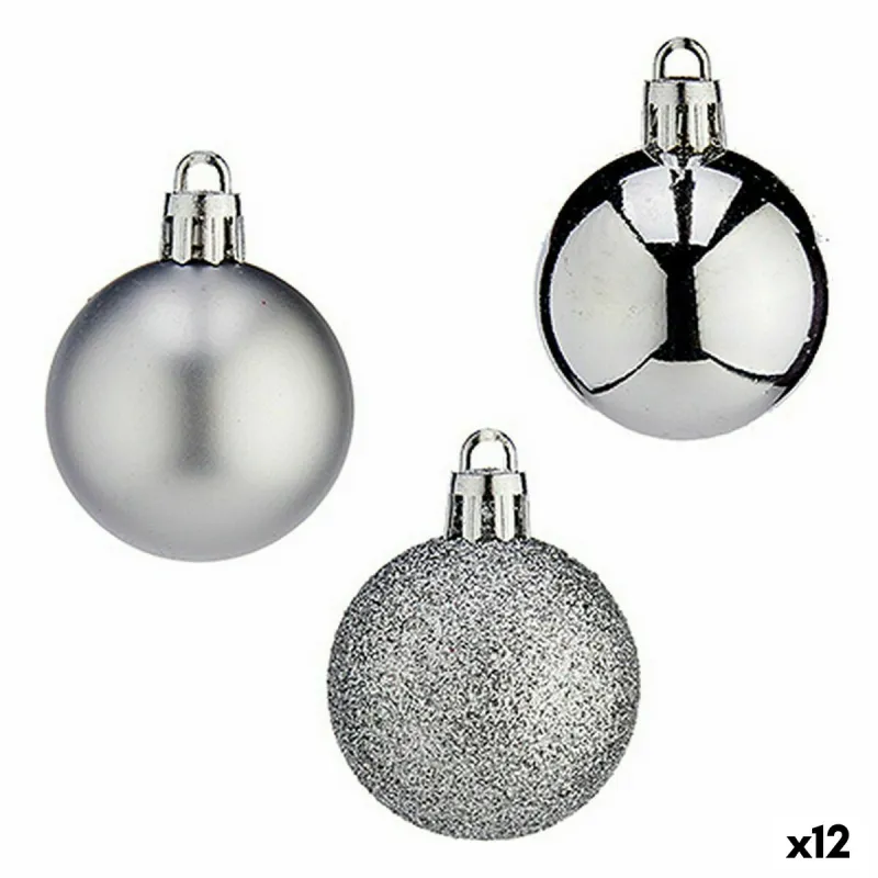 Joulupallosetti Krist+ Hopeinen Muovinen 4 cm (12 osaa)