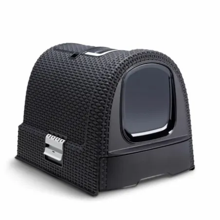 Ящик для кошачьего туалета Curver 51 x 38,5 x 39,5 cm Антрацитный Чёрный Пластик