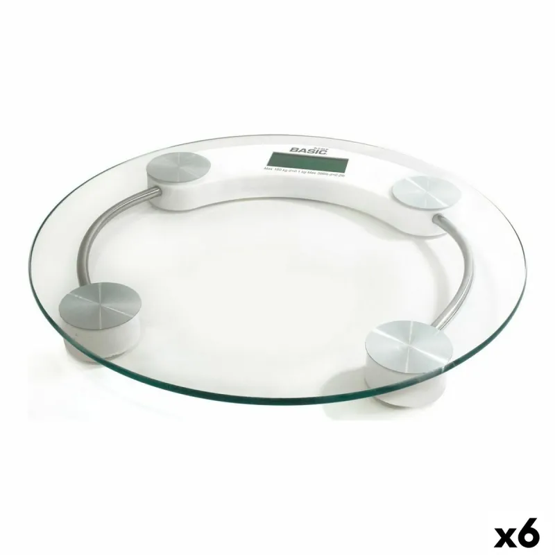 Digitaalinen henkilövaaka Basic Home Läpinäkyvä 33 x 3,5 cm (6 osaa)