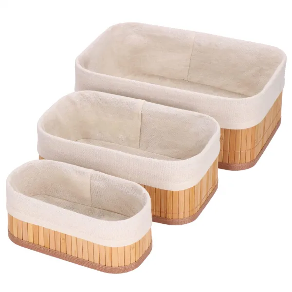 Bamboo organizers for cosmetics Springos HA0152 3 pcs