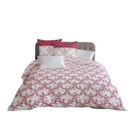 Nordic cover HOME LINGE PASSION Valkoinen Burgundi 240 x 260 cm
