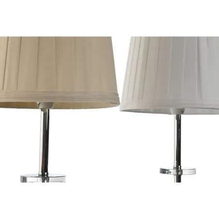 Laualamp Home ESPRIT Valge Beež Metallik Metall 25 W 220 V 20 x 20 x 43 cm (2 Ühikut)