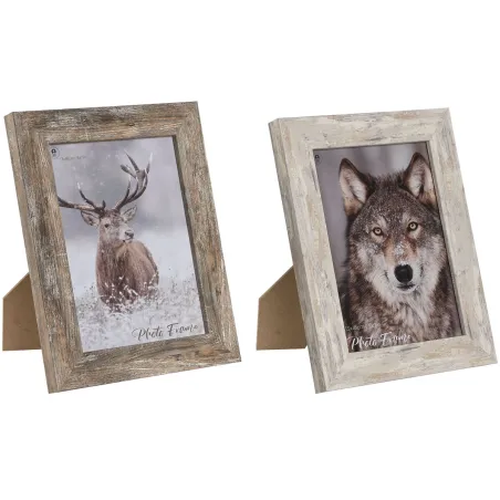 Kuvakehys Home ESPRIT Valkoinen Luonnollinen Alumiini Kristalli polystyreeni Scandi 16 x 2 x 22 cm (2 osaa)