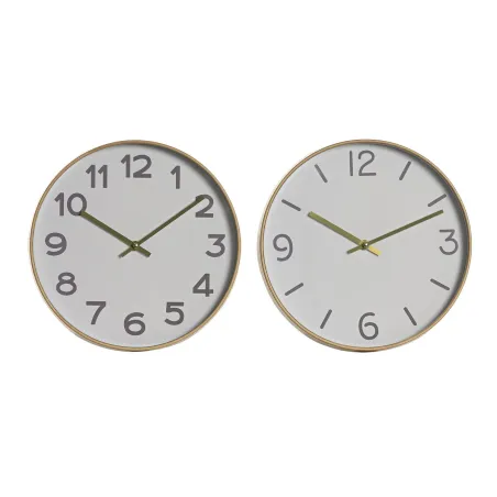 Sienas pulkstenis Home ESPRIT Balts Bronza PVC 30 x 4 x 30 cm (2 gb.)