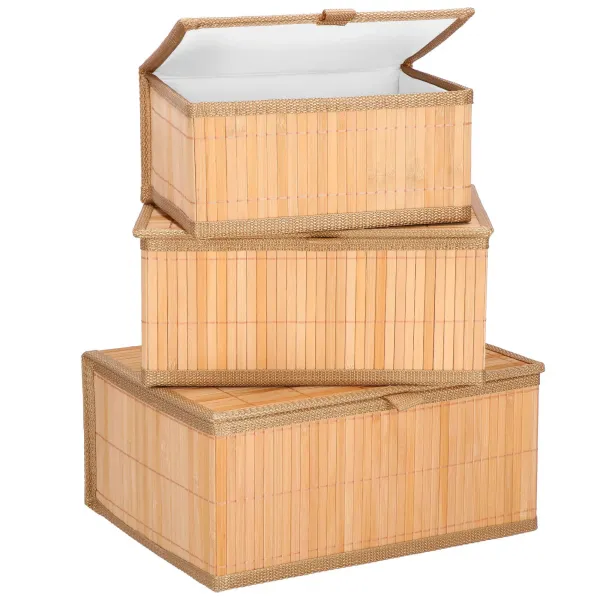 Bamboo organizers for cosmetics Springos HA0153 3 pcs.