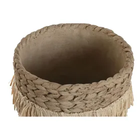 Набор кашпо Home ESPRIT Коричневый Рафия Цемент Тропический 23 x 22 x 25 cm