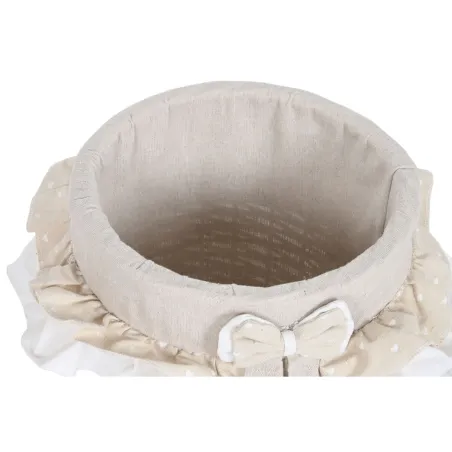 Skalbinių krepšys Home ESPRIT Balta Rusvai gelsva vytelių Shabby Chic 45 x 45 x 68 cm 4 Dalys