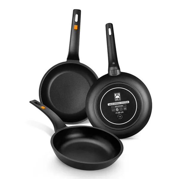 Wok keptuvė BRA Sartén Efficient Juoda Aliuminis Ø 24 cm