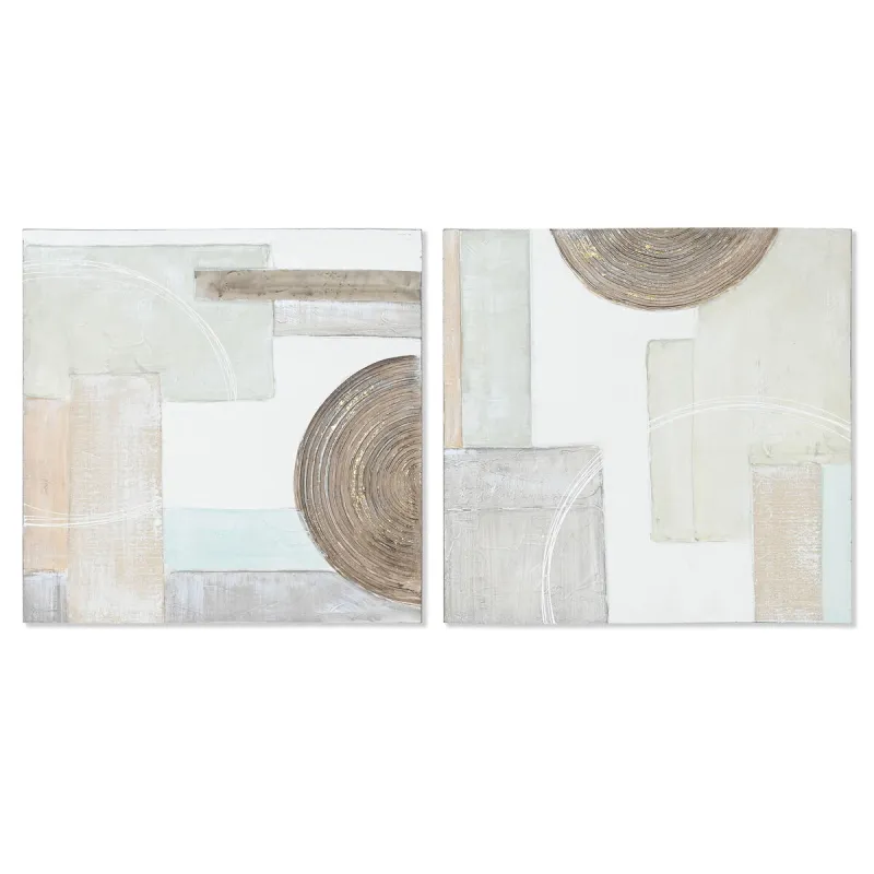 Canvas Home ESPRIT Canvas MDF Wood 50 x 2,5 x 50 cm