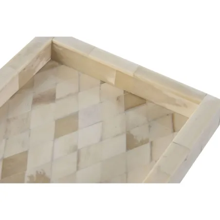 Tарелки для мелочи Home ESPRIT Кость Древесина манго Колониальный 20,5 x 15,5 x 2,8 cm