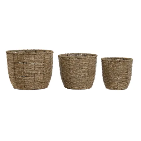 Sodinamųjų komplektas Home ESPRIT Ruda Pluošta Tropinis 31 x 31 x 24 cm