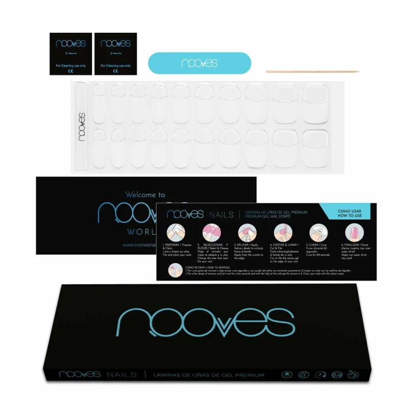 Лак для ногтей Nooves LÁMINAS DE UÑAS DE GEL Белый 20 Предметы