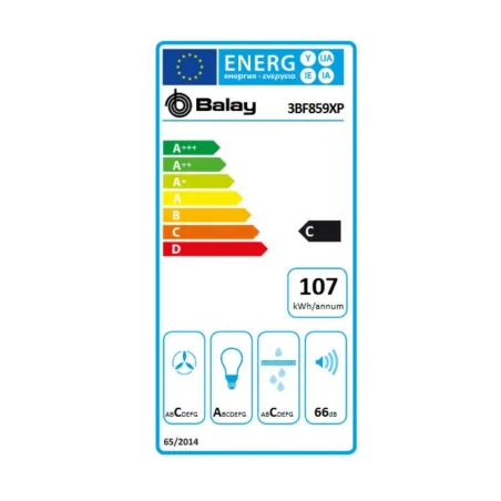 Įprastas gaubtas Balay 3BF859XP 86 cm 790 m3/h 66 dB 277W Sidabras Plienas