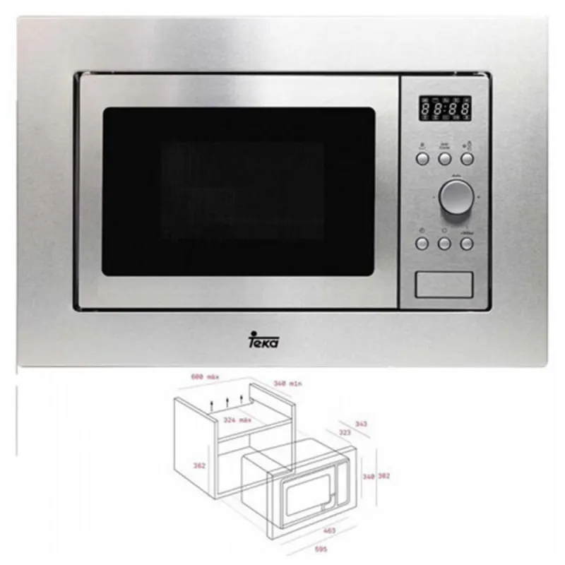 Sisäänrakennettu mikroaaltouuni grillillä Teka MWE204FI 20 L 800W Teräs 800 W 20 L