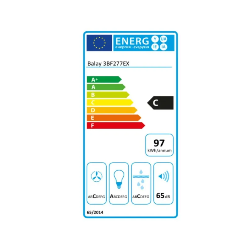 Įprastas gaubtas Balay 3BF277EX 70 cm 730 m3/h 252 W