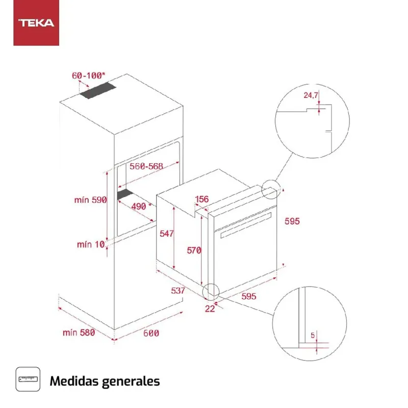 Pirolītiskā cepeškrāsns Teka HSB620P 3552 W 70 L