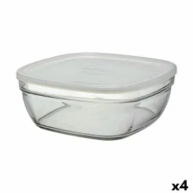 Квадратная коробочка для завтраков с крышкой Duralex FreshBox 3 L 23 x 23 x 9 cm (4 штук)