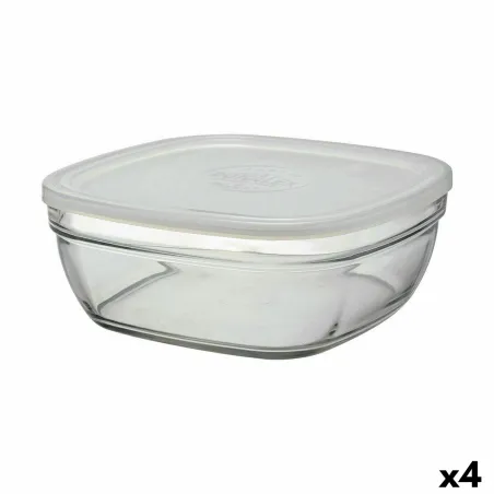 Kvadrātveida Pusdienu Kastīte ar Vāku Duralex FreshBox 3 L 23 x 23 x 9 cm (4 gb.)