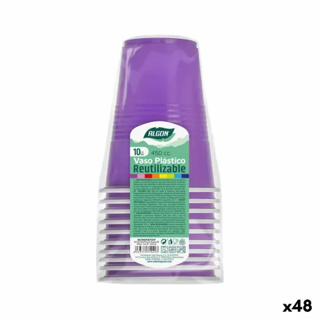 Korduvkasutatavate prillide komplekt Algon Fuksiaroosa 48 Ühikut 450 ml (10 Tükid, osad)