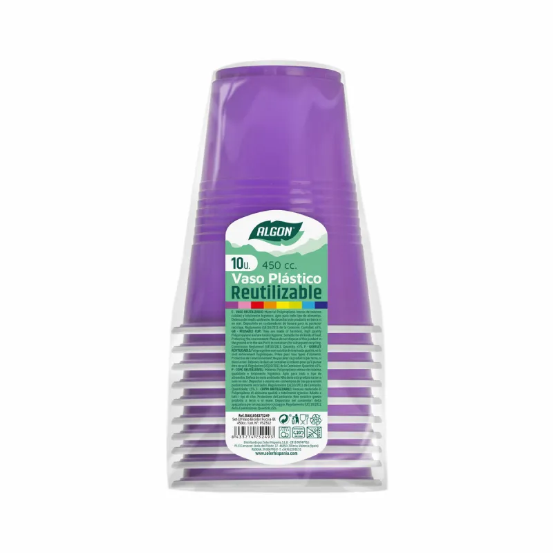 Korduvkasutatavate prillide komplekt Algon Fuksiaroosa 48 Ühikut 450 ml (10 Tükid, osad)