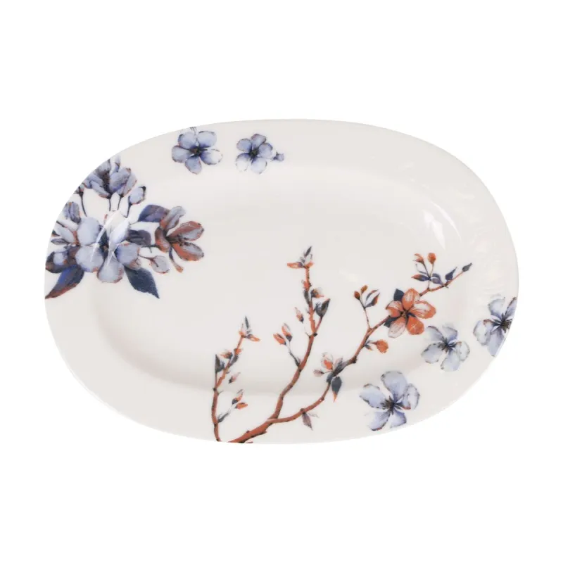 Snack tray Toscana Flowers Oval 27 x 7 x 1,5 cm (6 Units)