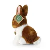Rappa - Plush realistic mascot rabbit white and brown sitting 16 cm Eco-Friendly