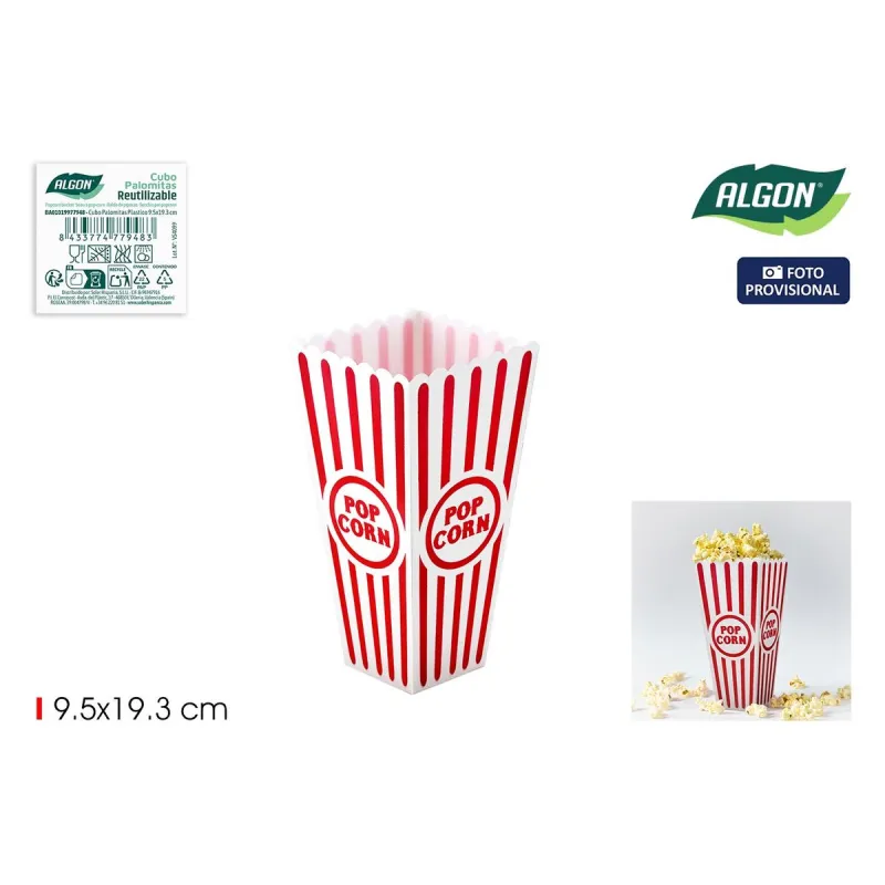 Konteiners popkorna pasniegšanai Algon 9,5 x 19,3 cm (24 gb.)