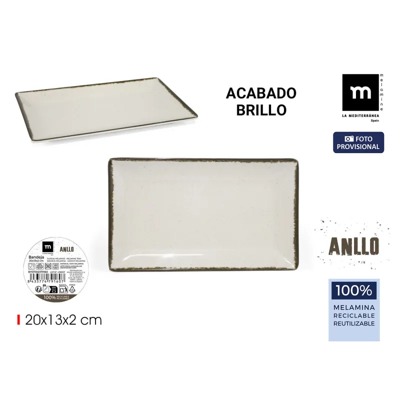 Tray La Mediterránea 20 x 13 x 2 cm (24 Units)