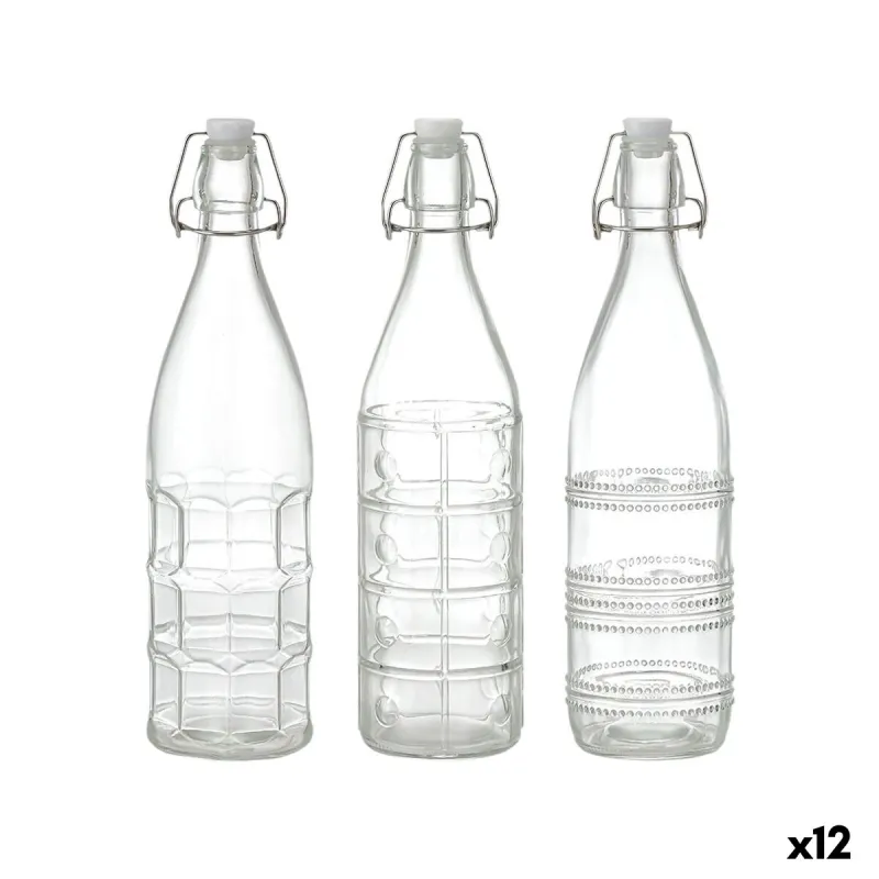 Stiklinis butelis La Mediterránea Skaidrus stiklas 1 L (12 vnt.)