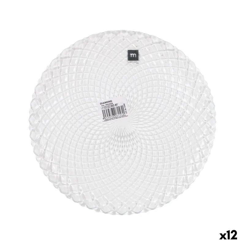 Serveerimisvaagen La Mediterránea Diamond Läbipaistev Klaas Ümmargune Ø 31 cm (12 Ühikut)