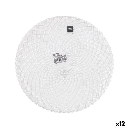 Pasniegšanas Plate La Mediterránea Diamond Caurspīdīgs Stikls Apaļa Ø 31 cm (12 gb.)