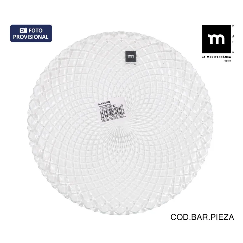 Serviravimo Lėkštė La Mediterránea Diamond Skaidrus stiklas Apskritas Ø 31 cm (12 vnt.)