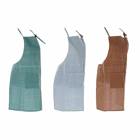Taskullinen esiliina DKD Home Decor Ruskea Turkoosi Polyesteri Puuvilla Vihreä Taivaansininen (70 x 0.5 x 80 cm) (3 pcs)