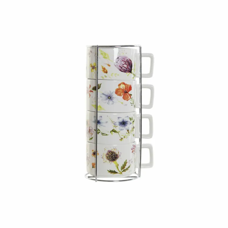 Piece Coffee Cup Set DKD Home Decor Multicolour Metal Dolomite 260 ml