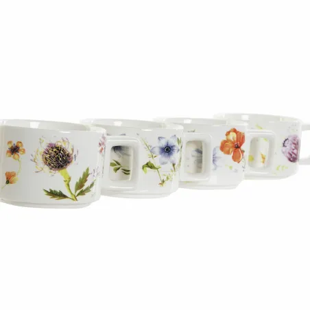 Komplekts ar kafijas tasēm DKD Home Decor Daudzkrāsains Metāls Dolomite 260 ml