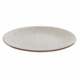 Plokščia lėkštė DKD Home Decor Beige Ruskea Kivitavara (21 x 21 x 2.5 cm)