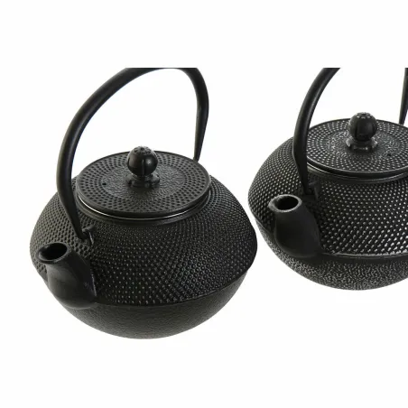 Teekann DKD Home Decor Must Hõbe Raud (18.5 x 16 x 17 cm) (2 pcs) (1200 ml)