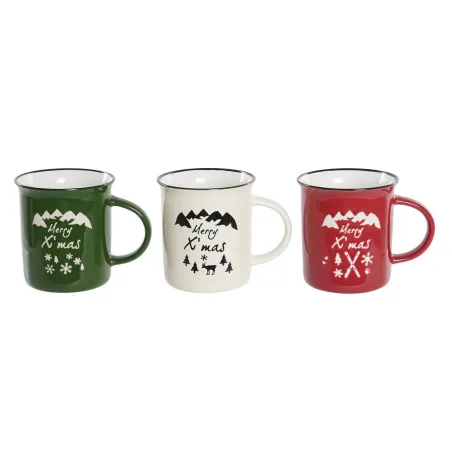Krūze DKD Home Decor Porcelāns Keramika (330 ml) (3 gb.)
