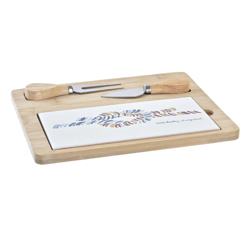 Juustotarjotin DKD Home Decor Bambu Kivitavara 24,5 x 20 x 1,2 cm Seilori