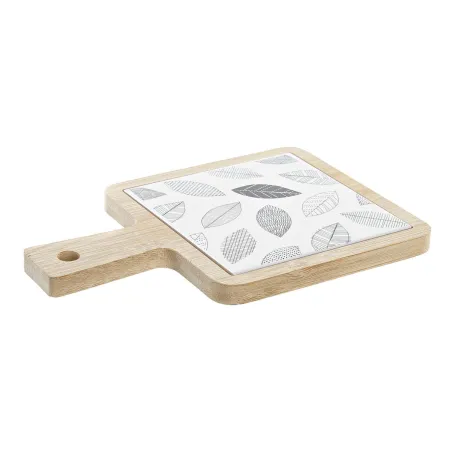 Užkandžių dėklas DKD Home Decor Balta / Juoda Bambukas Keramikos dirbinys Paklodės Cottage 18 x 12 x 1 cm
