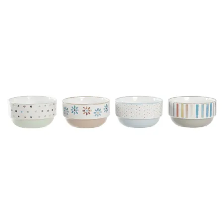 Kausside komplekt DKD Home Decor Keraamika 460 ml 12 x 12 x 6,5 cm (4 Ühikut)