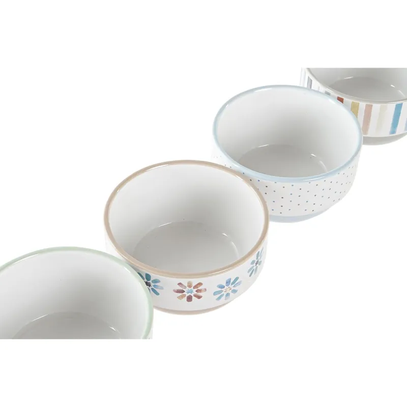 Dubenėlių rinkinys DKD Home Decor Keramikos dirbinys 460 ml 12 x 12 x 6,5 cm (4 vnt.)
