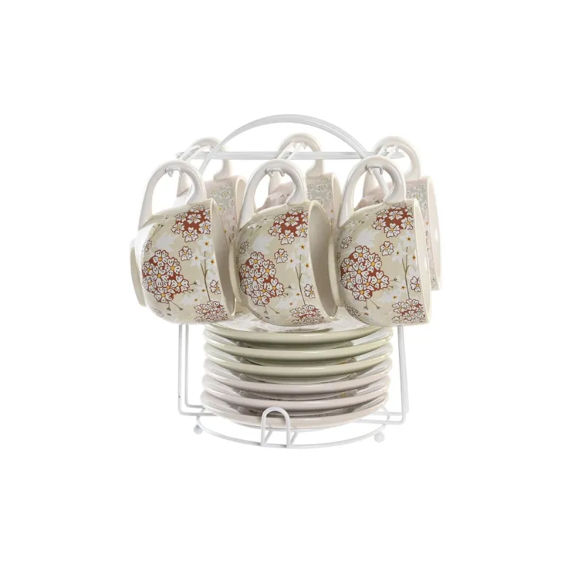 Kahvisetti DKD Home Decor Vihreä Beige Metalli Dolomite 180 ml